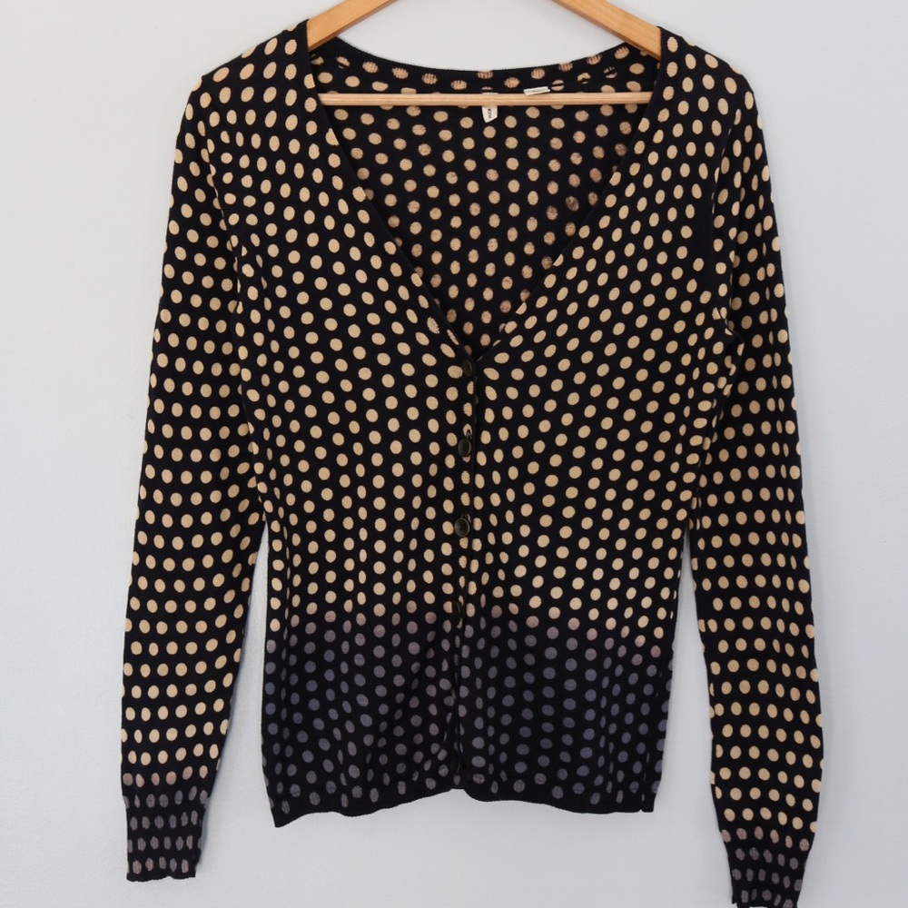 Anthropologie Moth polka dot ombre cardigan size S